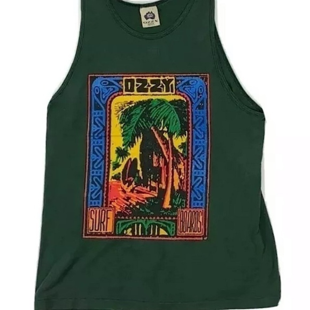 Vintage Ozzy Green Surf Boards Tropical Medium